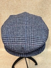 Vintage Glen Plaid Newsboy Cabbie Cap Hat Wool Made in USA Medium
