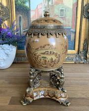 Porcelain jar egg bonboniere bronze ceremonial vessel lidded jar casket antique urn 