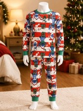 Disney Red  Green Holiday Stitch Pajama Set