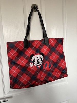 Disney Store Weihnachten Mickey Mouse Tasche Shopper Tasche 2023 rot Tartan kariert - NEU