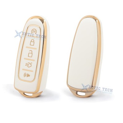 2X White TPU Full Cover Smart Key Fob Cover For Ford CMAX Edge Escape Expedition