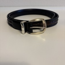 Brighton Leather Belt Mens Sz 42 98080 Black Brown Crocodile Croc Two Tone