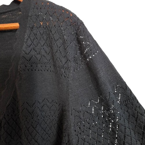 Frye Women's Cardigan Sweater XXL Black Long Sleeve Button Down Knit Old Money - Picture 4 of 16