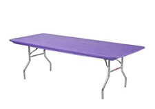Kwik-Covers 6' Rectangle Plastic Table Covers 30" x 72", Bundle of 5 Purple 