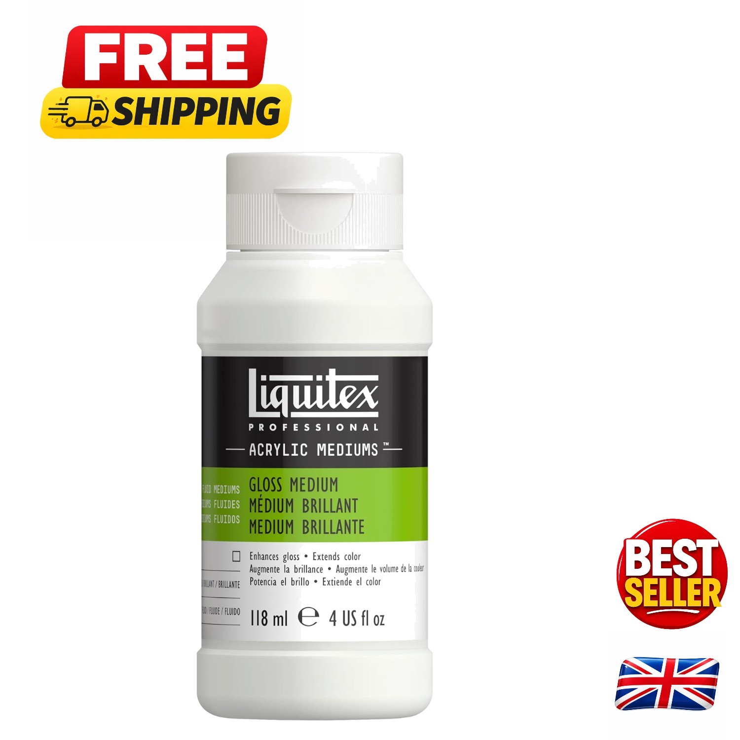 118ml Lightweight Glossy Acrylic Medium – Non-Toxic for Safe Art Projects
