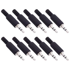 Fancasee 10-Pack 3.5mm 1/8" Replacement Repair Jack TRS Stereo Male Plug Adap...