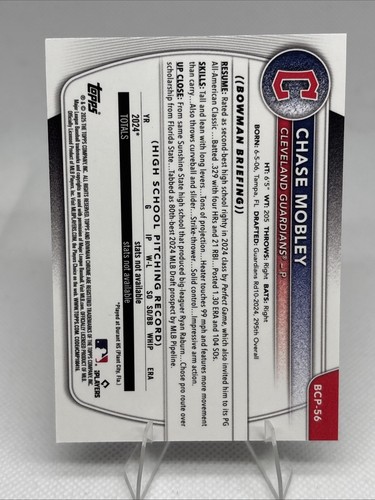 2025 Bowman Chrome Reptilian Refractor #56 Chase Mobley 1st - Picture 2 of 2