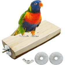 Natural Wooden Bird Perch Stand Cage Platform Toy for Small Animals Cockatiels