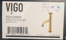 Vigo Cass Single Handle Single-Hole Bathroom Faucet in Matte Brushed Gold