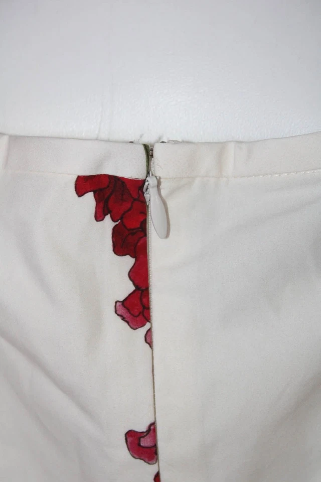 Giambattista Valli Womens Floral Poplin Midi A Line Dress White Pink Size IT 42 - Image 4 of 4