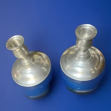 Taper Candlestick Holders By KIRK STIEFF PEWTER PI 3-28 USA Made Vintage 3.5”