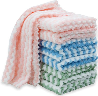10PACK Kitchen Cleaning Cloths, Microfiber Dish Cloths: All-Purpose Washing/Soft