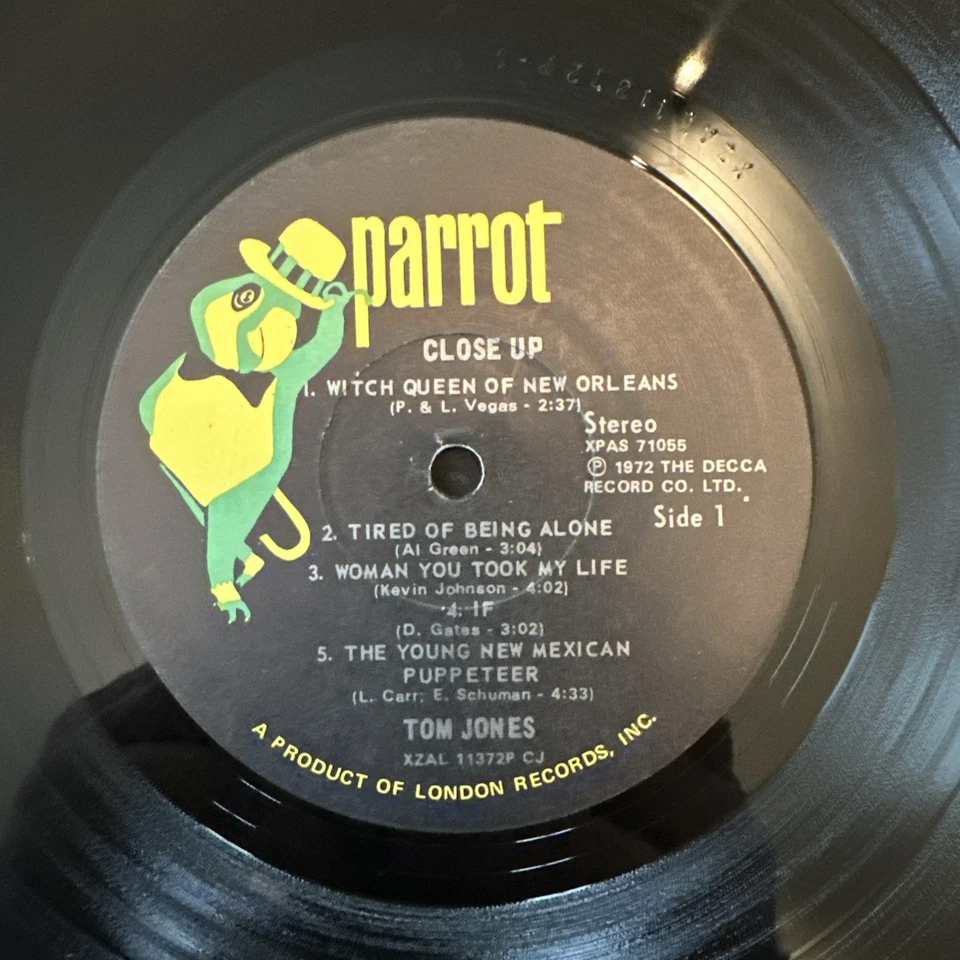 1972 LP Tom Jones “Close Up” Parrot Records XPAS 71055 Sleeve: VG / Album VG++ - Image 4 of 4