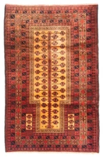 3'2" x 4'11" Traditional Vintage Hand Knotted Oriental Carpet Wool Area Rug