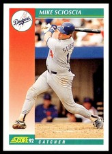 1992 Score Mike Scioscia Los Angeles Dodgers #226