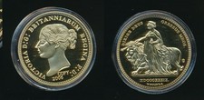 Great Britain: 2006 Queen Victoria 1839 Una & the Lion Coin Gilt token