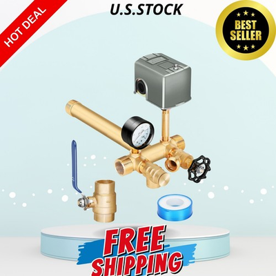 #ad 1quot; x 11quot; well pressure tank tee kit with 30–50 psi pressure switch $41.99