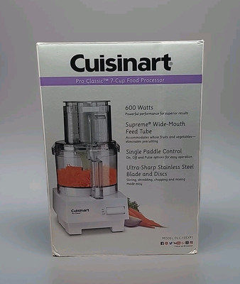 Cuisinart Pro Classic 7 Cup Food Processor DLC-10SYP1 White 600 Watts New In Box