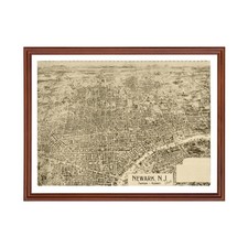 Old Map of Newark, NJ 1895 - Vintage Newark New Jersey Art
