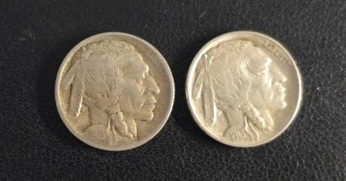 1913 P Buffalo Nickel (Key Date) Variety 1 & 2 Set