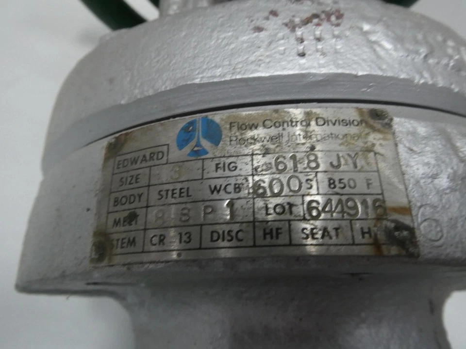 Rockwell 618JY Manual Steel Butt Weld Globe Valve 3in 600 - Image 4 of 4