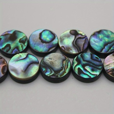 2pcs Rund Natürlich Abalone Muschel Porenfrei Perlen Charm Schmuck DIY Zubehör