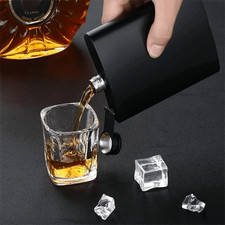 6/8/12 Oz Pocket Flagon Camping Hip Flask Stainless Steel Whisky Bottle
