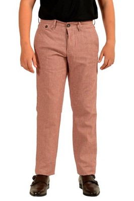 Incotex Slowear Men's Houndstooth Print Linen Casual Pants US 30 IT 46