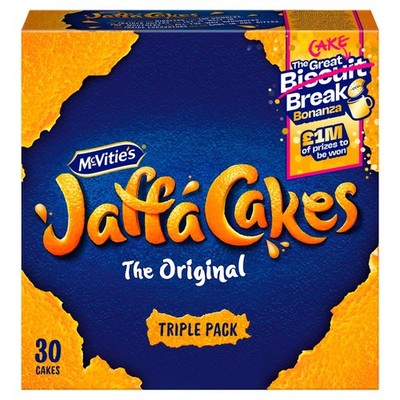 McVitie's Jaffa Cakes Original Chocolate Biscuits Triple Pack 3 x 10 Cakes,