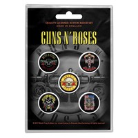 Guns N' Roses 'Bullet Logo' Button-Abzeichen-Paket - Neu & Offiziell!