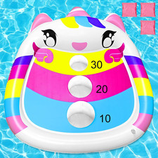 Kids Pool Toys Inflatable Unicorn Pool Cornhole Board Floating Games Fun Outdo