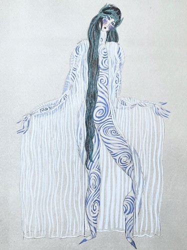 Georges Lepape 1927 Original Art Deco L'Eau, Saude Stencil & Gouache Pochoir