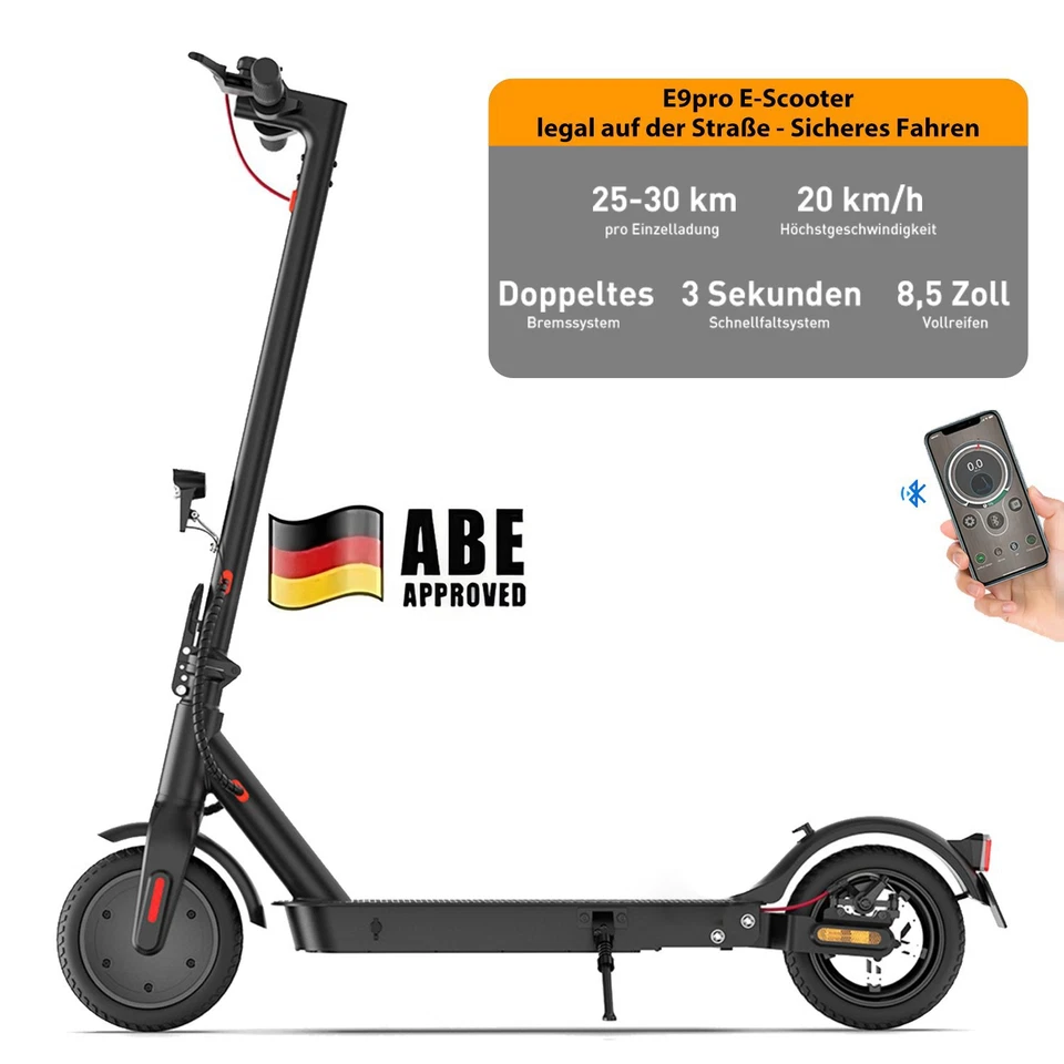 Elektro Scooter mit Straßenzulassung Faltbar E-Scooter Elektroroller B