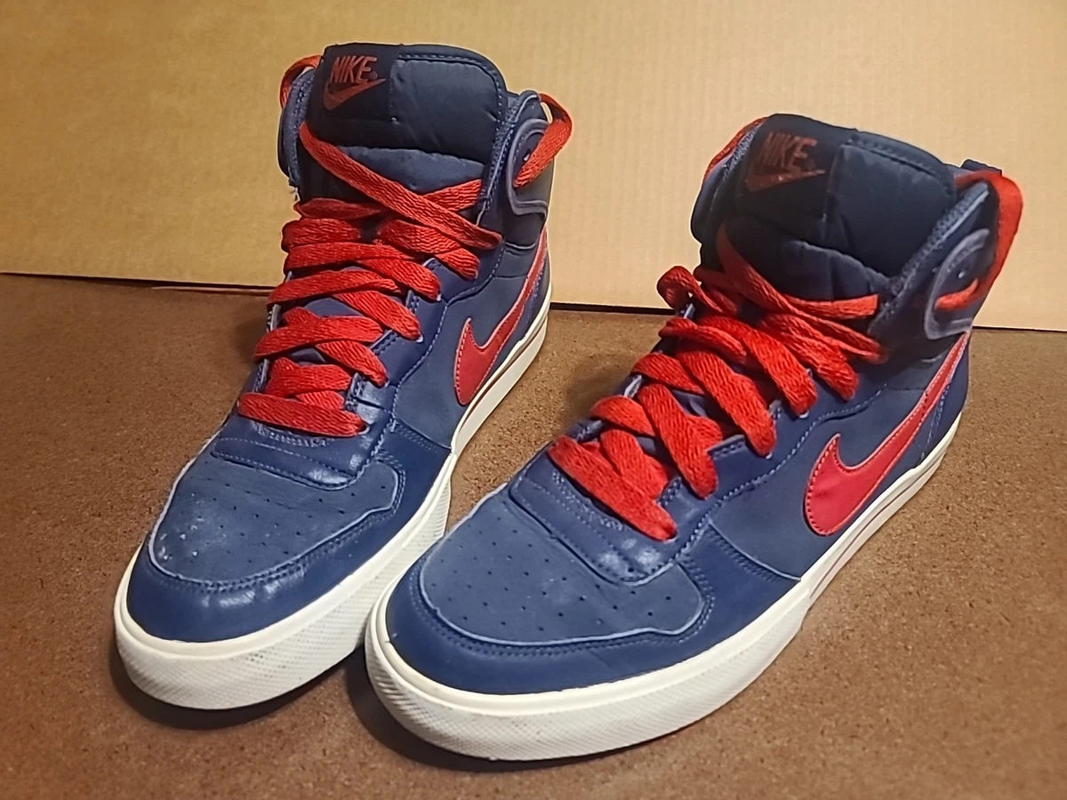 Nike Navy Blue Red Orange High-Top Athletic Shoes Nike Air Jordan 1 Retro High Red Navy David Letterman 575441  main image 4