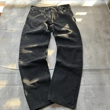 LEVI'S BLACK REGULAR FIT 505  DENIM JEANS,  38 X 34, Black Y2K