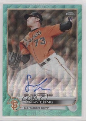 2022 Topps Chrome Rookie Aqua Wave Refractor /199 Sammy Long #RA-SL Auto RC 2f9