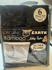 Bamboo Queen Size Black Deep Pocket Sheet Set