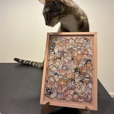 Hand-Drawn Wooden Cat Jigsaw Puzzle - Unique Cat Lover Gift