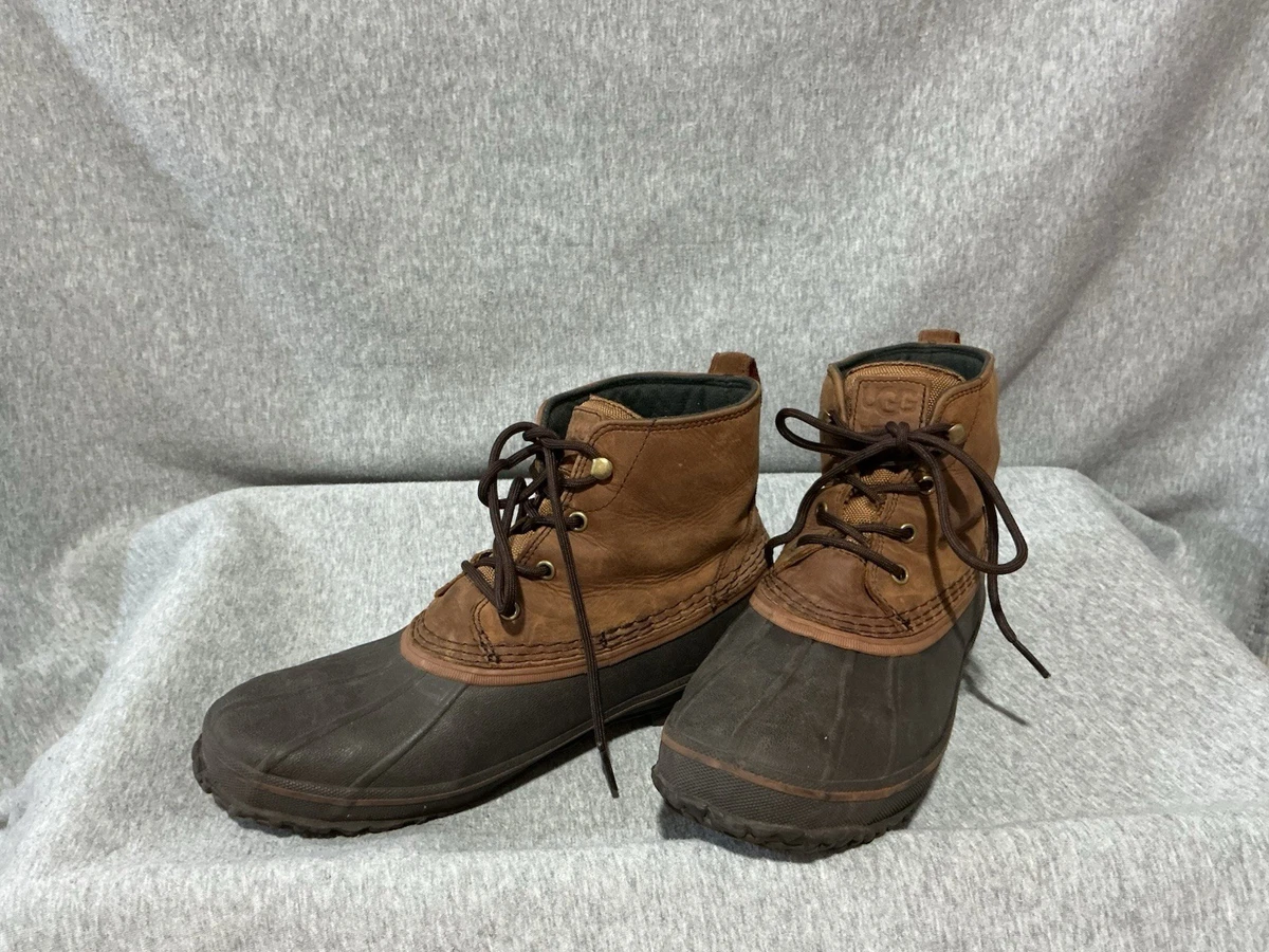 UGG Mens Zetik Waterproof Duck Boots 11.5 Brown Chestnut Leather Winter Rain UGG Rain Boots for Men for Sale | Shop New & Used Men main image 3