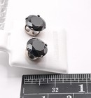 Sterling Silver Round Black Tourmaline 1ct each Stud Earrings  — photo 5
