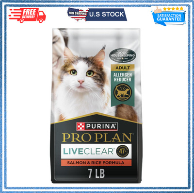 Purina Pro Plan LiveClear Salmon & Rice Cat Food, High Protein, 7lb