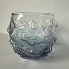 VTG Iridescent Blue Anchor Hocking LIDO MILANO Roly Poly Cocktail Juice Glass