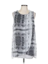 H By Halston Women Gray Sleeveless Blouse L