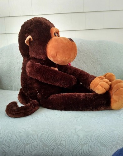 Jumbo Gorilla Monkey Stuffed Animal 41" Brown Tan Unbranded - Picture 4 of 8