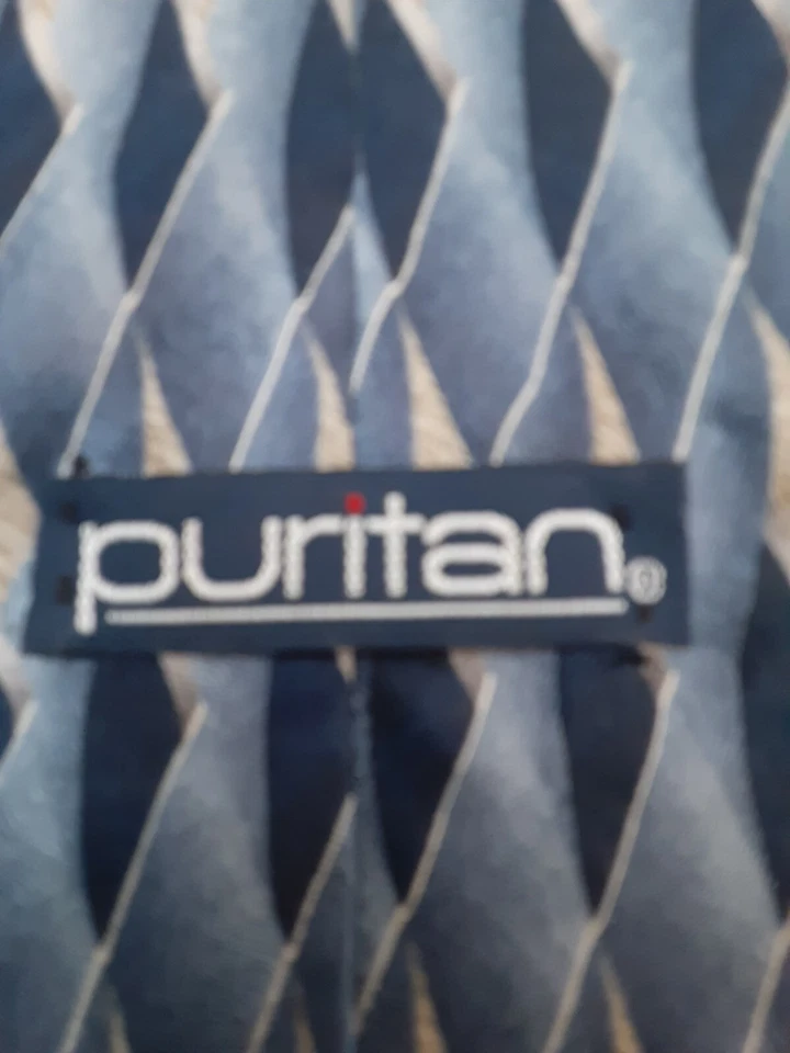 Corbata Puritan para hombre azul negro 100 % seda #S102 Foto 3 de 3