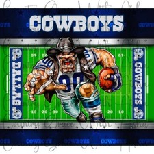 20oz Skinny Tumbler Sublimation Transfer Print Cowboys Football Ready To Press