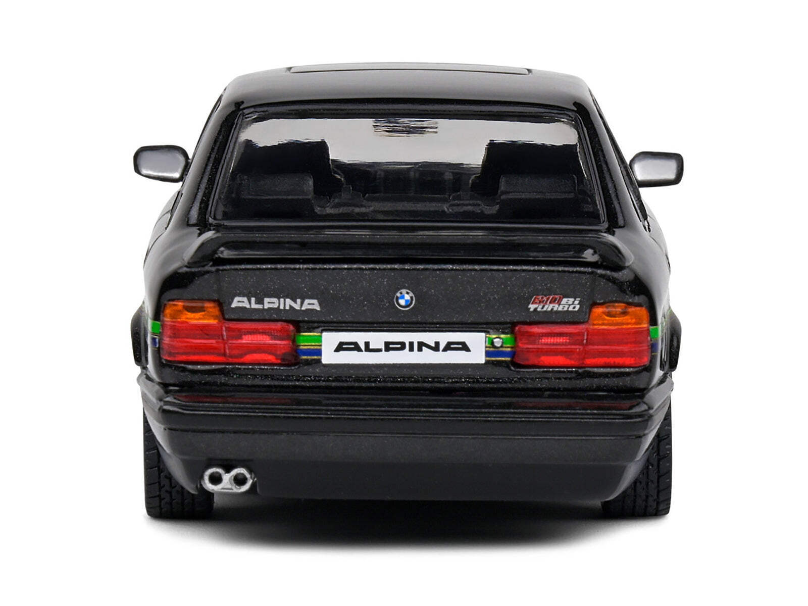 1994 BMW E34 Alpina B10 BiTurbo Black Metallic with Green Graphics 1/43 Diecast