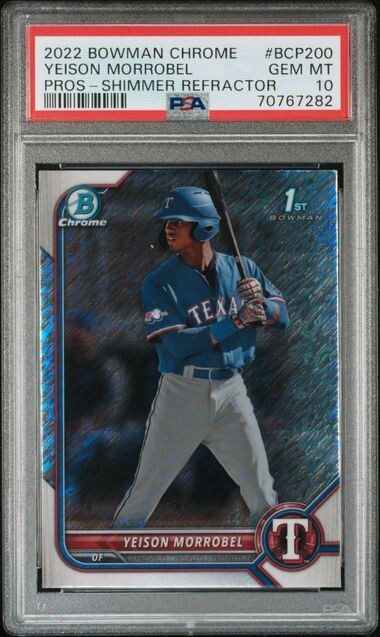 2022 Bowman Chrome Yeison Morrobel #BCP-200 SHIMMER - PSA 10 GEM MINT