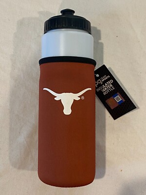 TEXAS Longhorns UT University Austin Sleeved Water Bottle Collegiate Squeeze