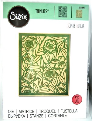 Minimal Foliage Flower Background Sizzix Thinlits Thin Metal Die 664498 NEW! 